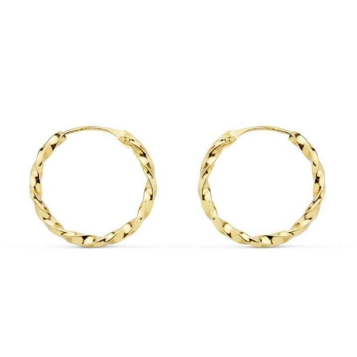 Orecchini a cerchio in oro 18 carati (750/000 giallo) - Intrecciati - L'ATELIER D'AZUR - Donna - Adulti