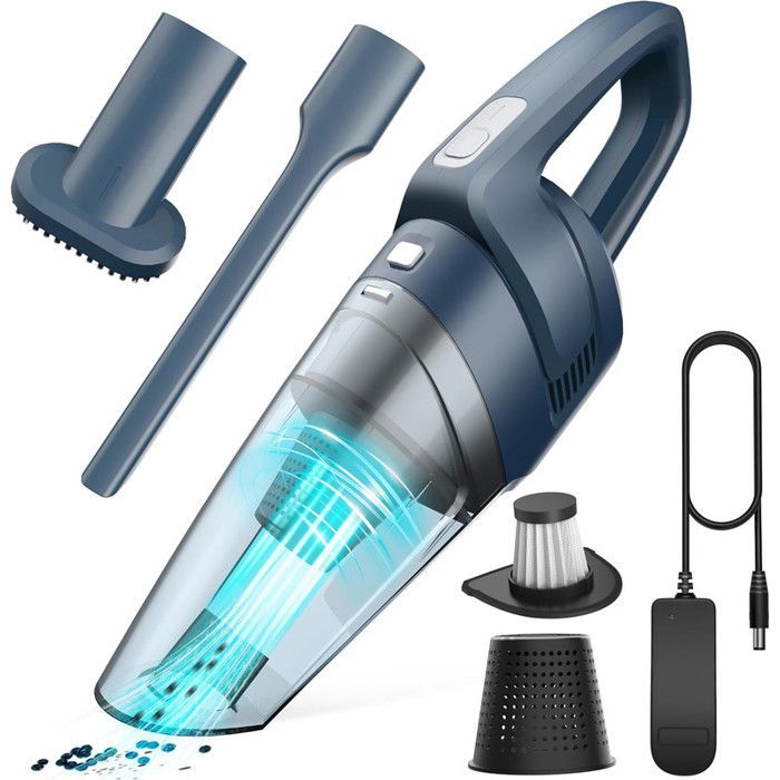 Aspirateur à Main sans Fil,Aspirateur à Main 8000pa,Puissant Aspirateur de Table 120W avec Sèche Filtre HEPA, Aspirateur Voiture