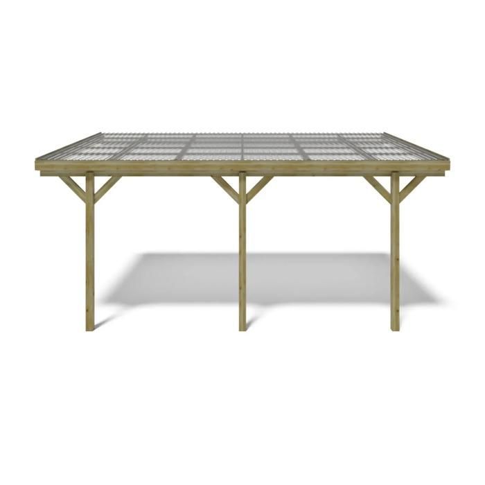 Carport, car shelter 3x5.24 m - 15 m2 - PVC roof - CAR7-2PVCTR