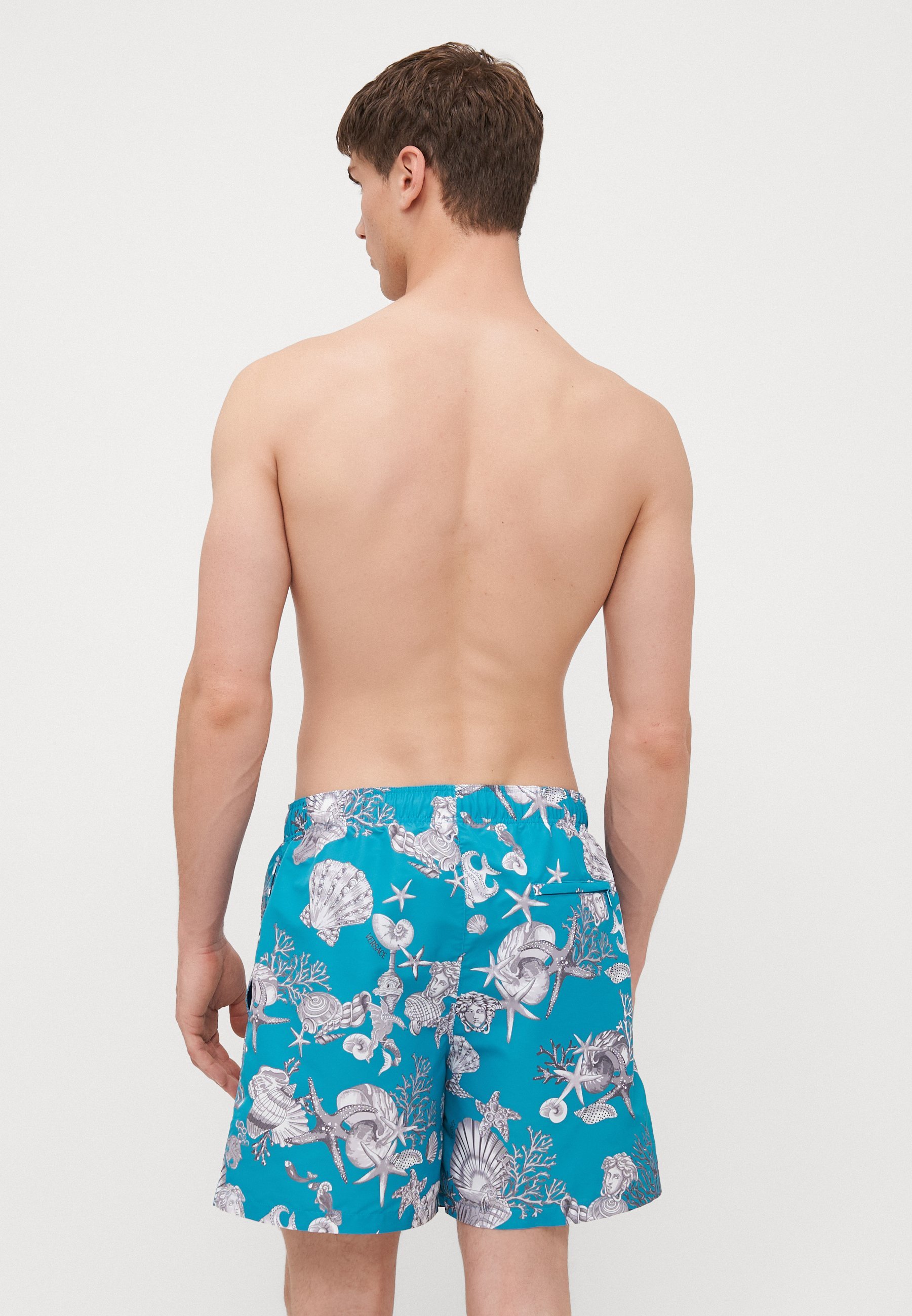 Versace SWIM GOLFO LAVACANZA ALL OVER - Pantaloncini da bagno - verde mare scuro/grigio argento