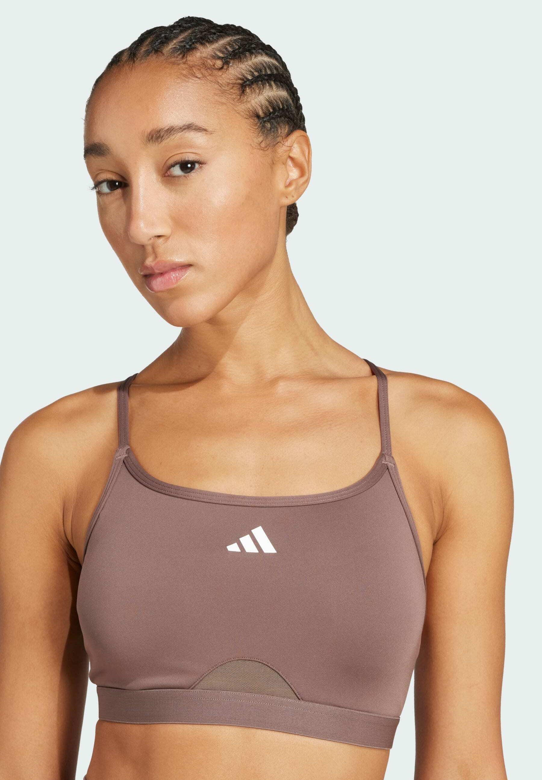 adidas Performance 3STRIPES - Sportbeha met lichte ondersteuning - Earth Strata