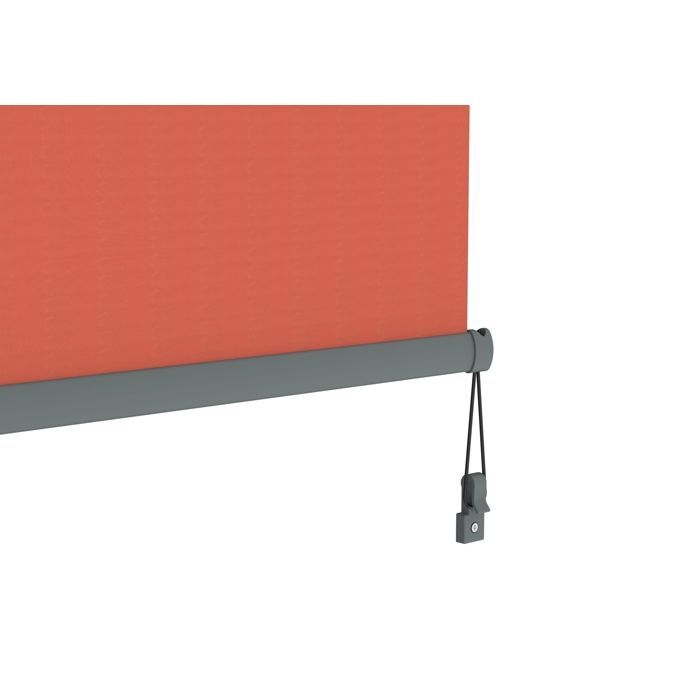 Retractable vertical awning with cassette and crank – 1.4 x 2.5 m – coral fabric, grey frame – patio sun protection