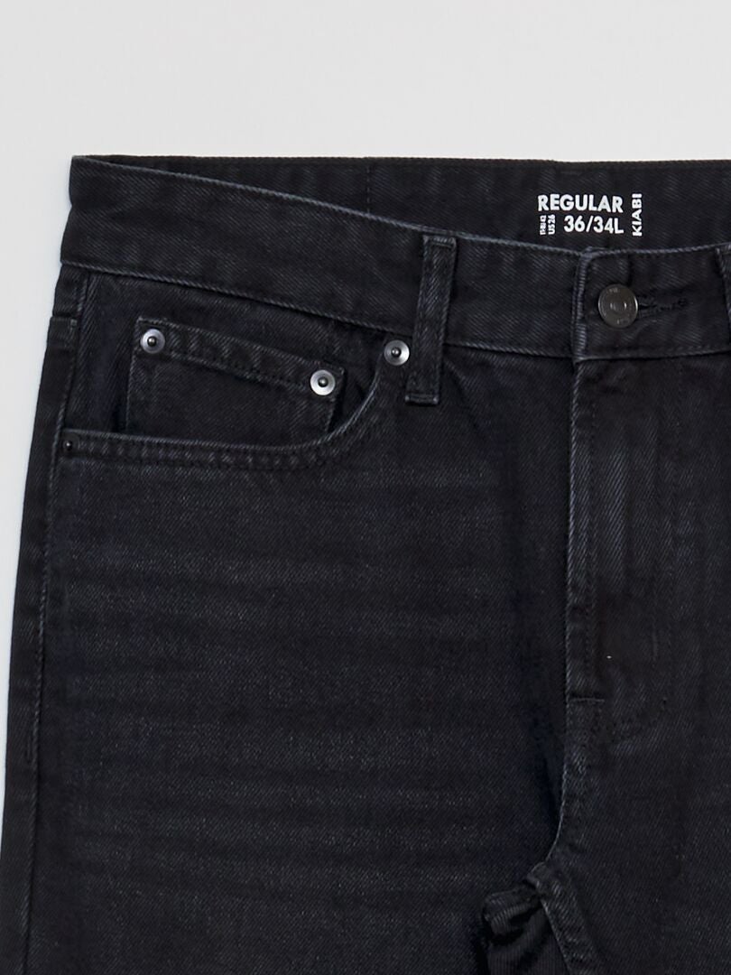 Calça jeans reta - tamanho 34 - cinza