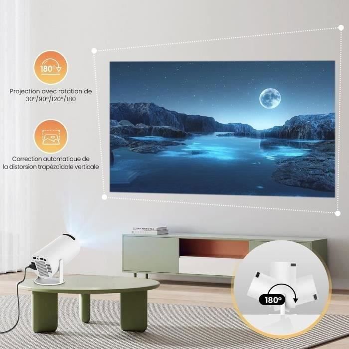 Mini proyector portátil Bluetooth para coche, proyector de vídeo inteligente 4K Full HD de 12000 lúmenes compatible, con Wifi 6, Bt 5.0, parte trasera [H179]