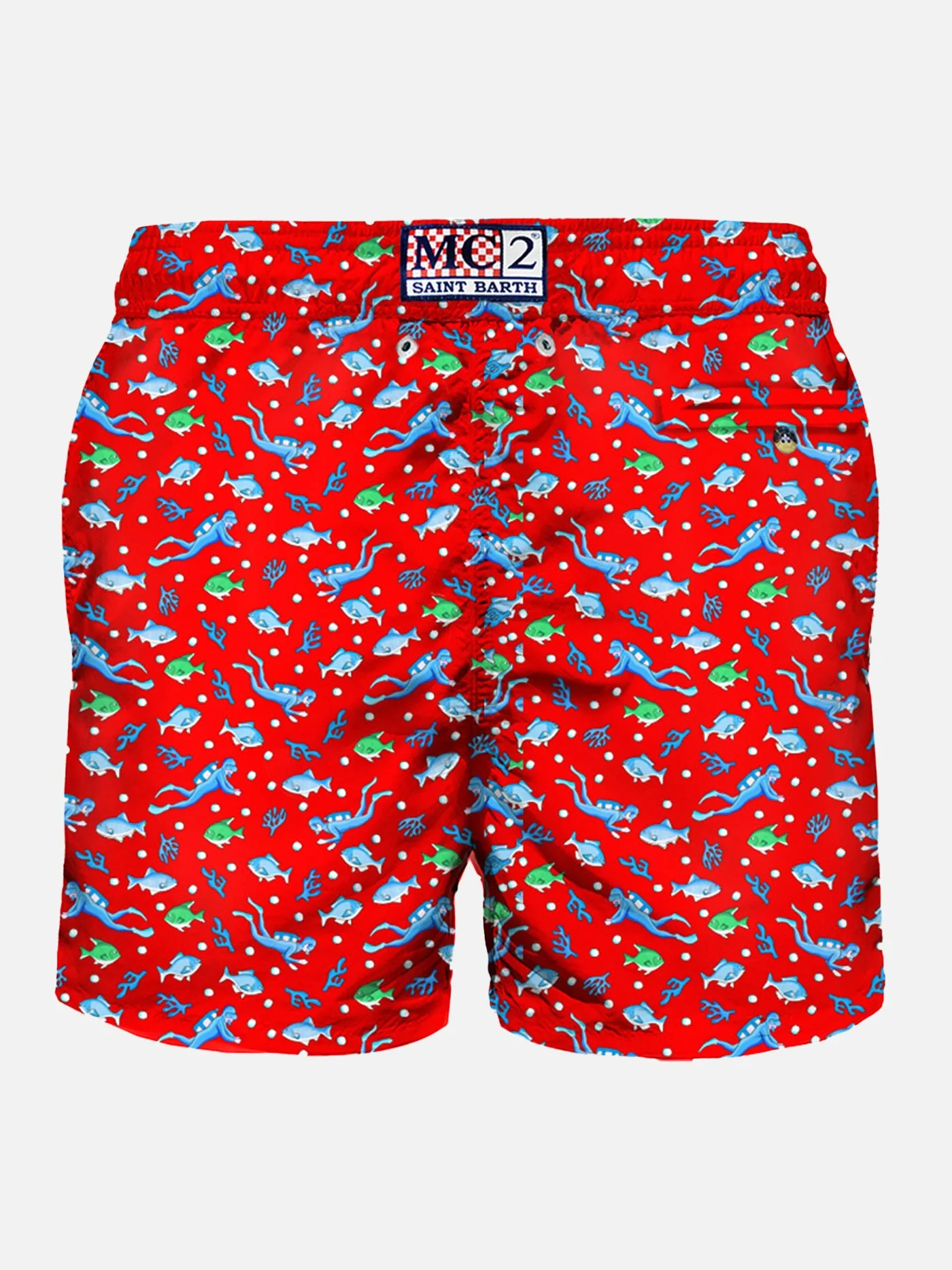 Herrenbadehose aus leichtem Stoff mit Unterwasser-Print