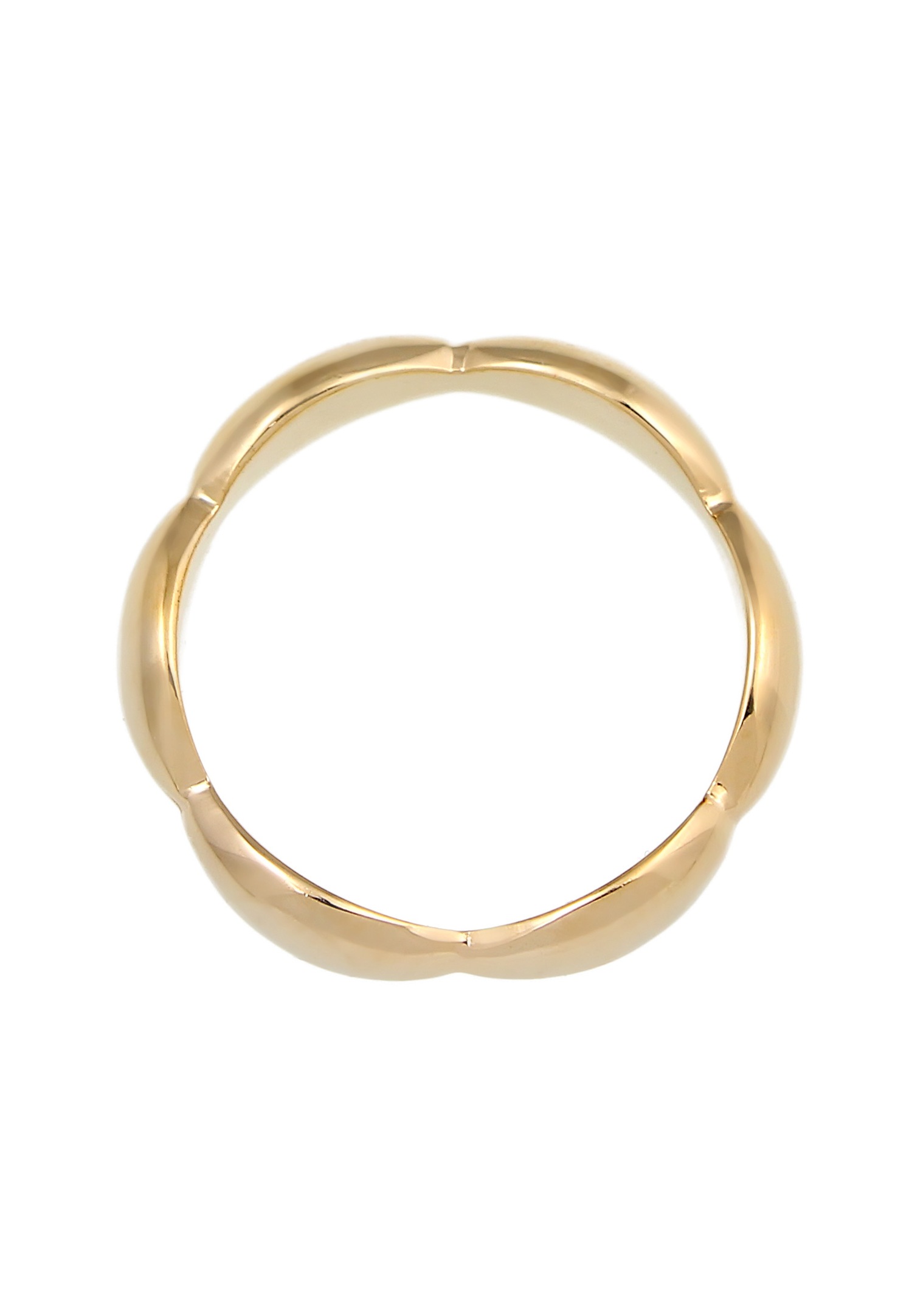 Elli Basic Courbé Geo Look Femme - (925/1000) Argent Plaqué Or