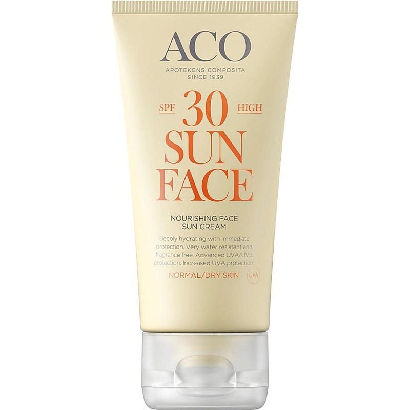 Aco Ansiktssolskyddsmedel SPF30 50 ml Asco sun