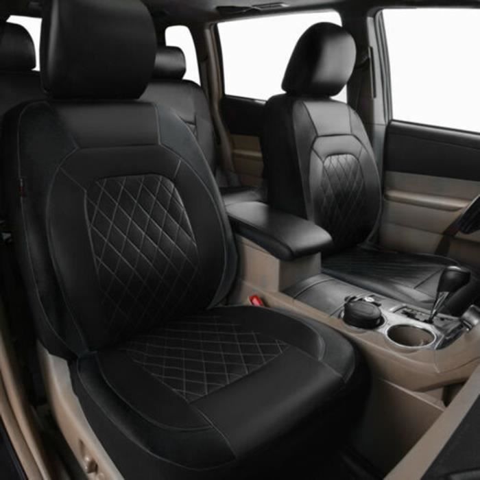Housse de siège voiture - MIOLOE - Universelle - 9 pièces - Cuir PU - Noir