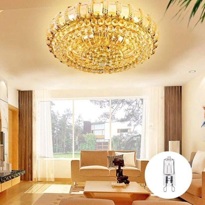 Ampoule Halogène G9 60W Blanc Chaud 2800K 680LM 230V Dimmable Halogène Capsule Ampoule Filament Lot de 10