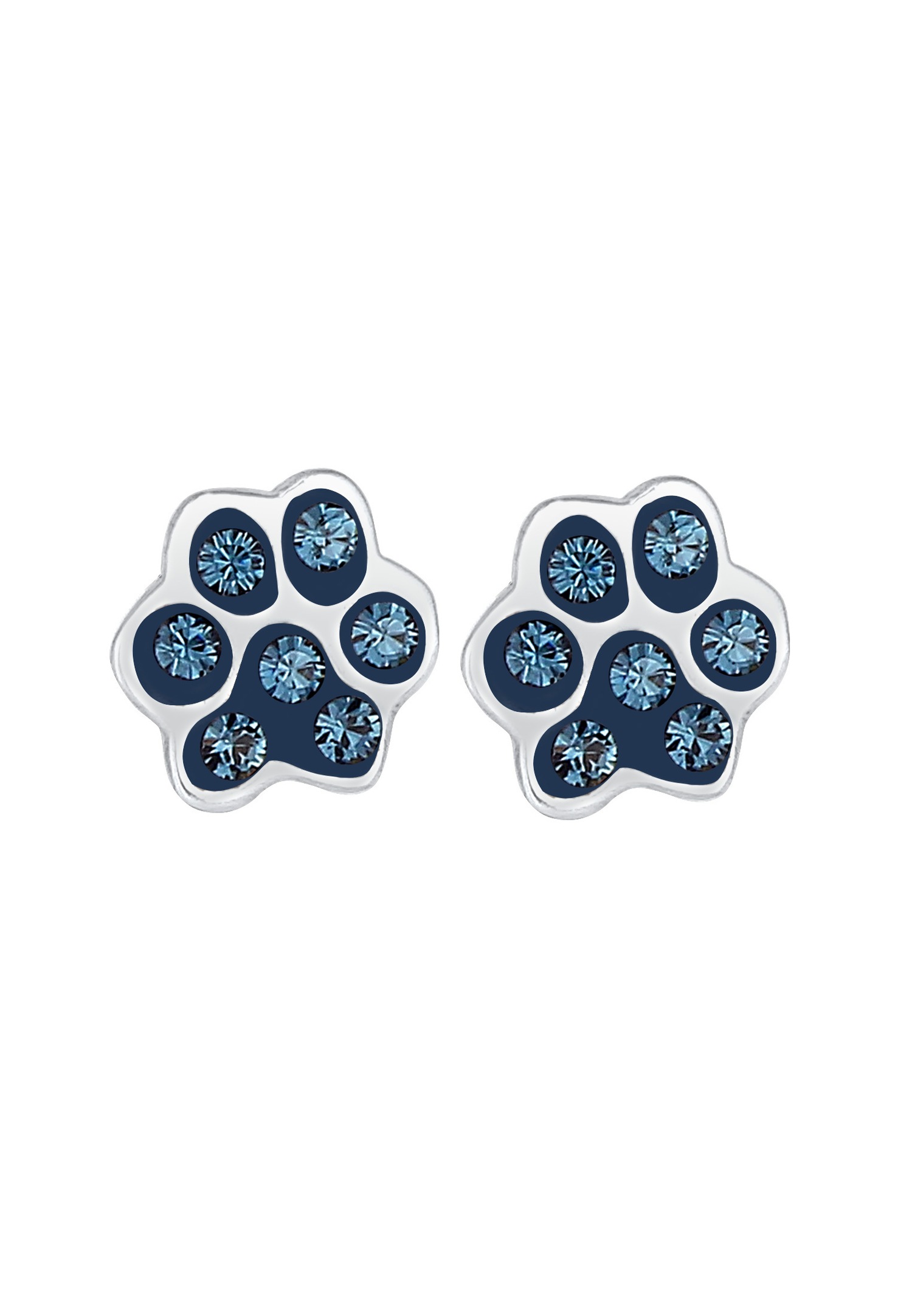 Elli Femmes Clous d'oreilles Patte Chien Chat avec Cristaux en Argent Sterling 925