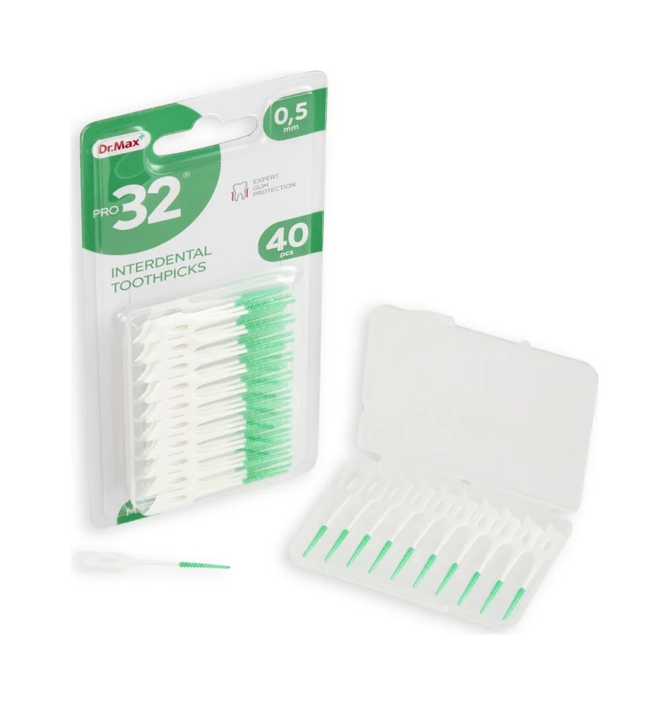 Cepillo interdental DR. MAX Pro32 de 0,5 mm, 40 unidades, higiene bucal