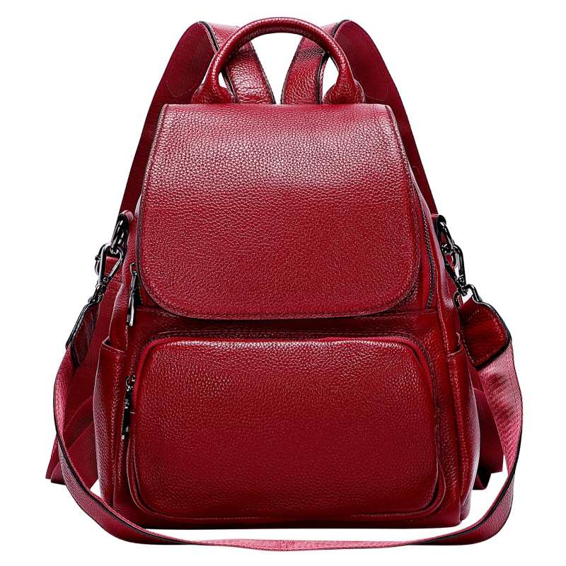 Zaino da donna alla moda in pelle di vacchetta, borsa a tracolla firmata Mochila, zaino da donna di alta qualità, zaino casual.