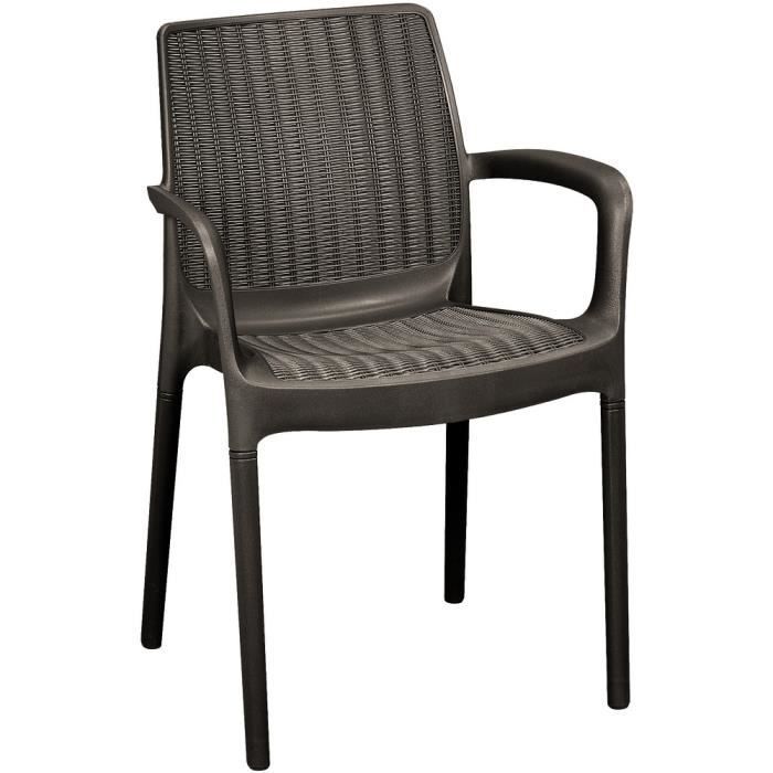 Allibert 202761, Asiento rígido, Respaldo rígido, Polipropileno (PP), antracita, 600 mm, 520 mm