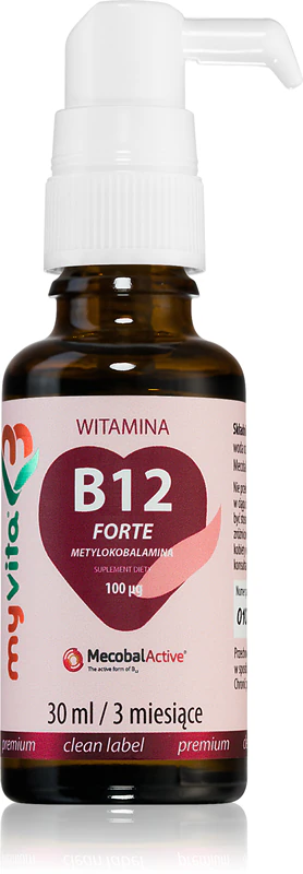 Výživové kvapky MyVita Vitamín B12 na podporu správnej tvorby červených krviniek a hemoglobínu