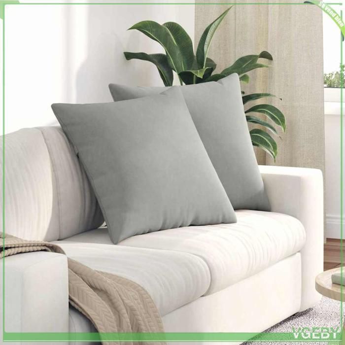Cojines para sofá ABI, 2 unidades, gris claro, 60 x 60 cm, tela, 7291712241116