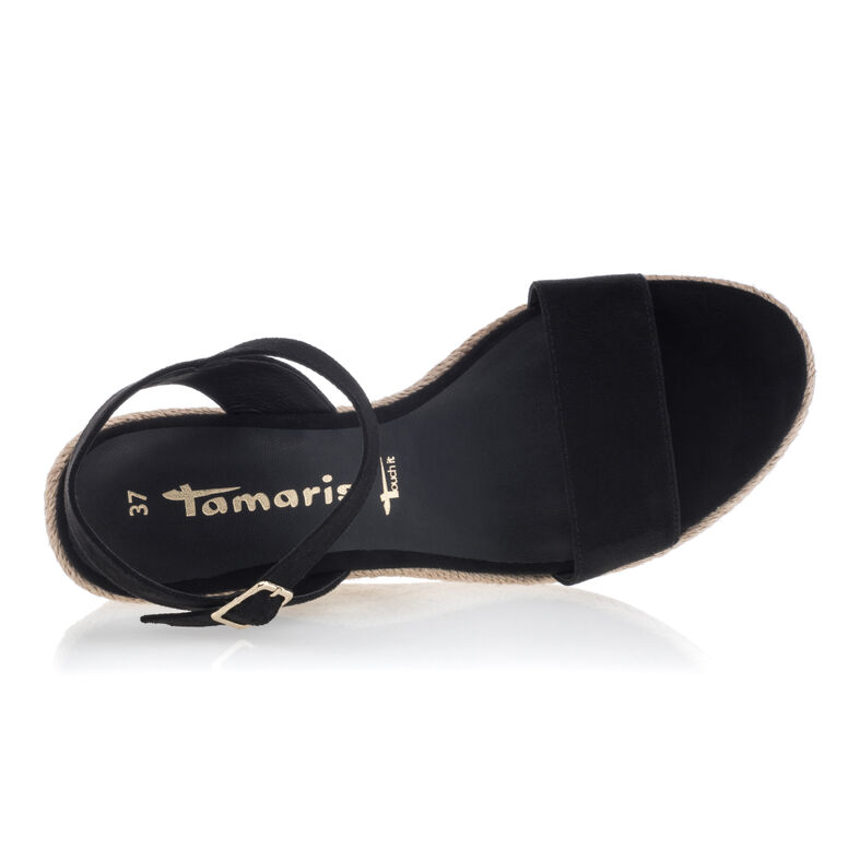 Svarte espadriller med tausåler til dame