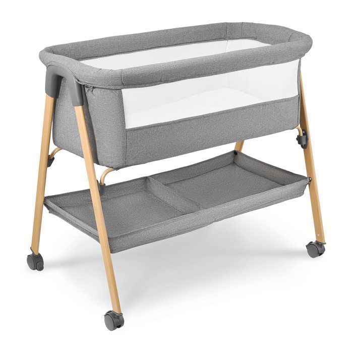 Lit Bébé Cododo Autoportant avec Matelas - MobySystem - Berceau 0-6 Mois, Lit de Voyage Pliable, Maille Respirante, Roulettes Frein