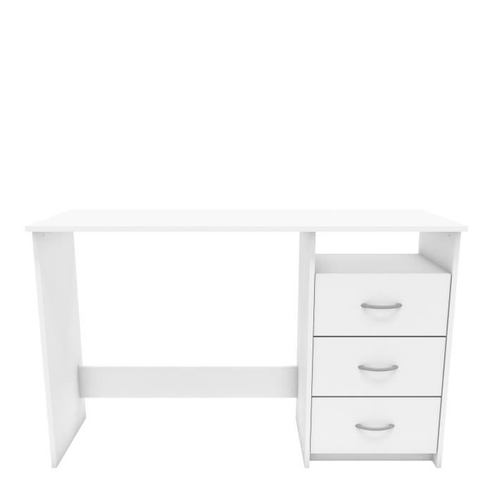 Escritorio de estilo contemporáneo en blanco perla - DEMEYERE - ARISTOTLE - 123 cm - 3 cajones