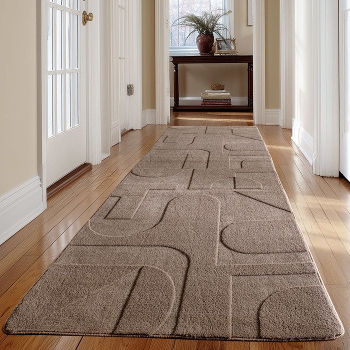 Carpetsale24 Tapis à motif boho 80x250 cm beige, long format, lavable, effet 3D, pour couloir, salon ou pièce étroite