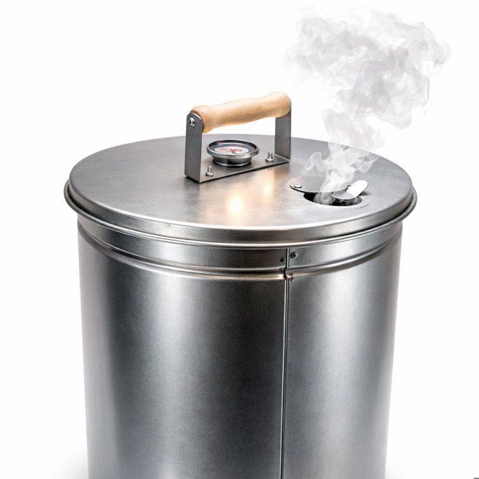 Eurocatch Fumoir Télescopique Rond 101 cm – Smoker  avec Thermomètre et 10 Crochets
