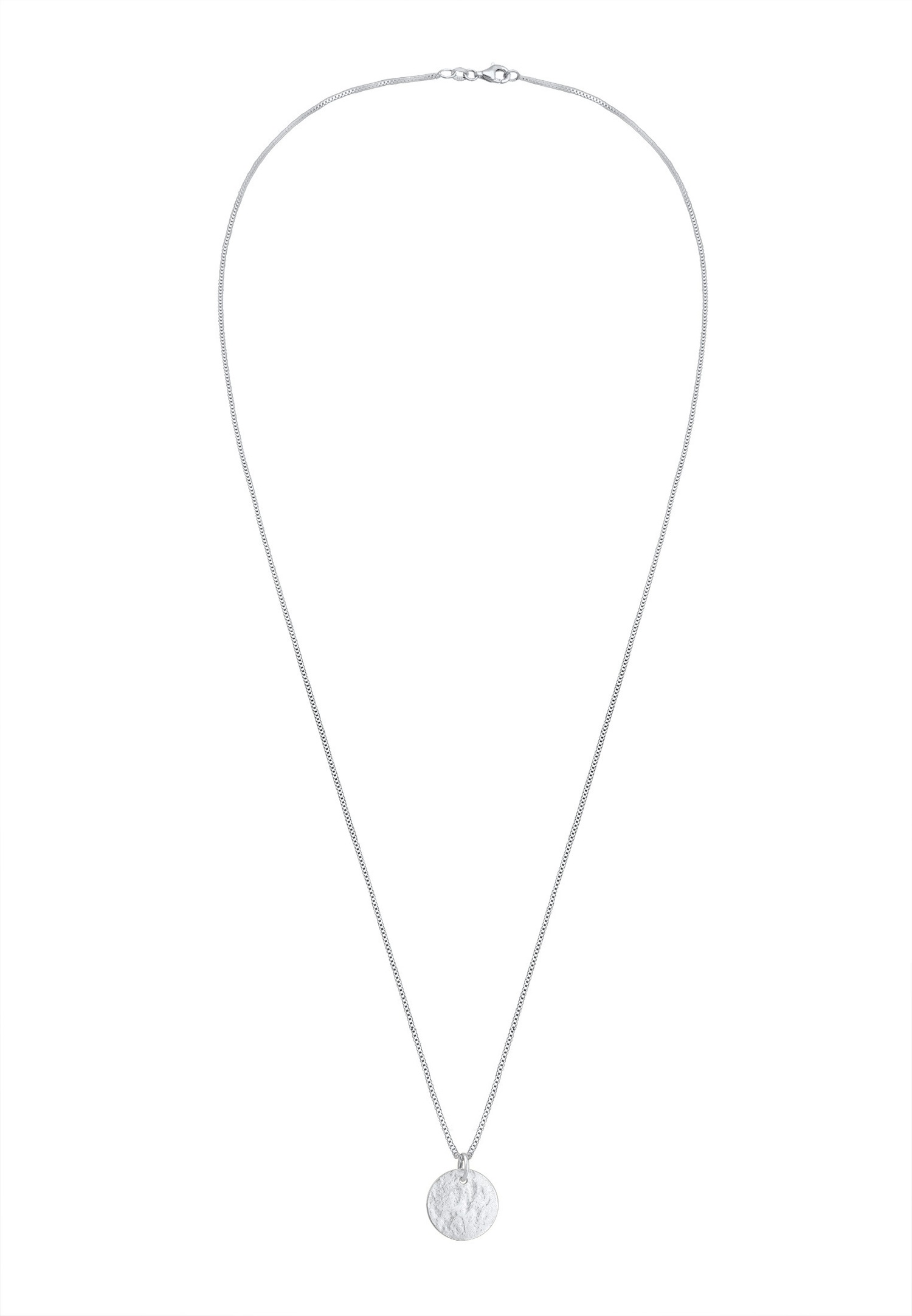 Elli Femmes Pendentif Plaquette Martelé en Argent Sterling 925