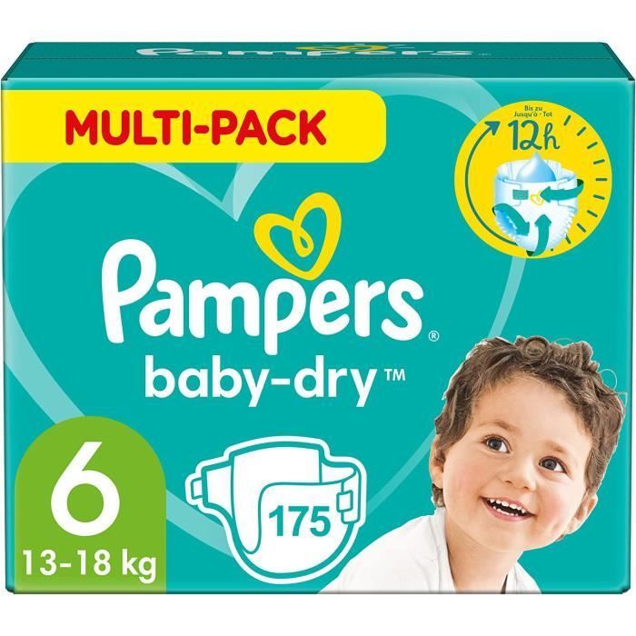 PAMPERS BABY-DRY TAILLE 6 175 COUCHES (13-18 KG)