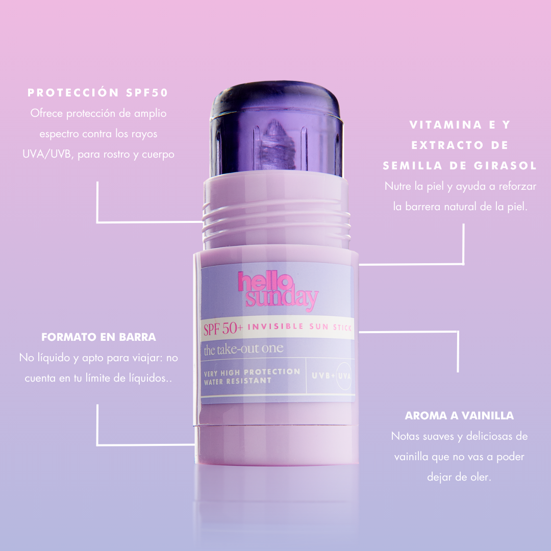 „The Take-Out One Stick Solar Invisible SPF50“ saldusis vainilinis kremas kūnui