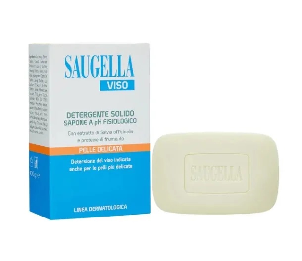 SAUGELLA Saugella vaste gezichtsreiniger met fysiologische pH-waarde, 100 g zeep voor de gevoelige huid
