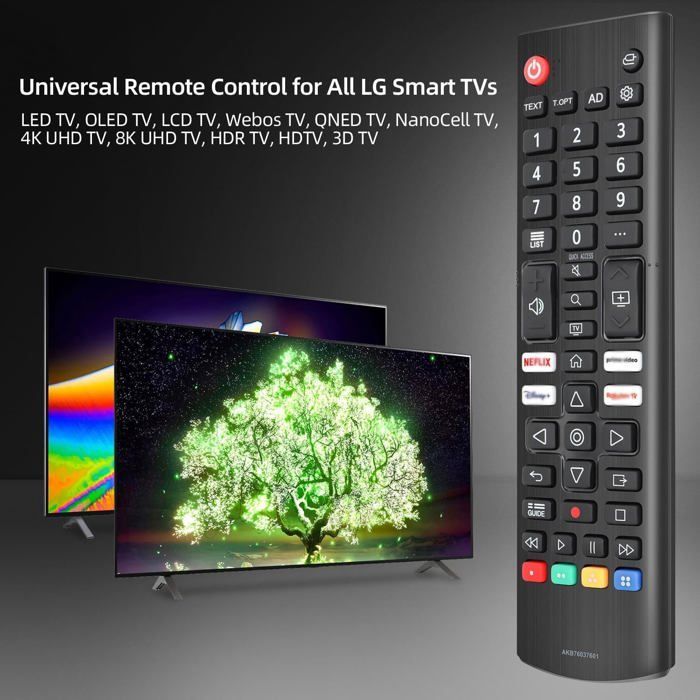 Confezione da 2 telecomandi LG AKB76037601, compatibili con Smart TV LG (LED, OLED, LCD, WebOS, 4K, 8K UHD, HDR)