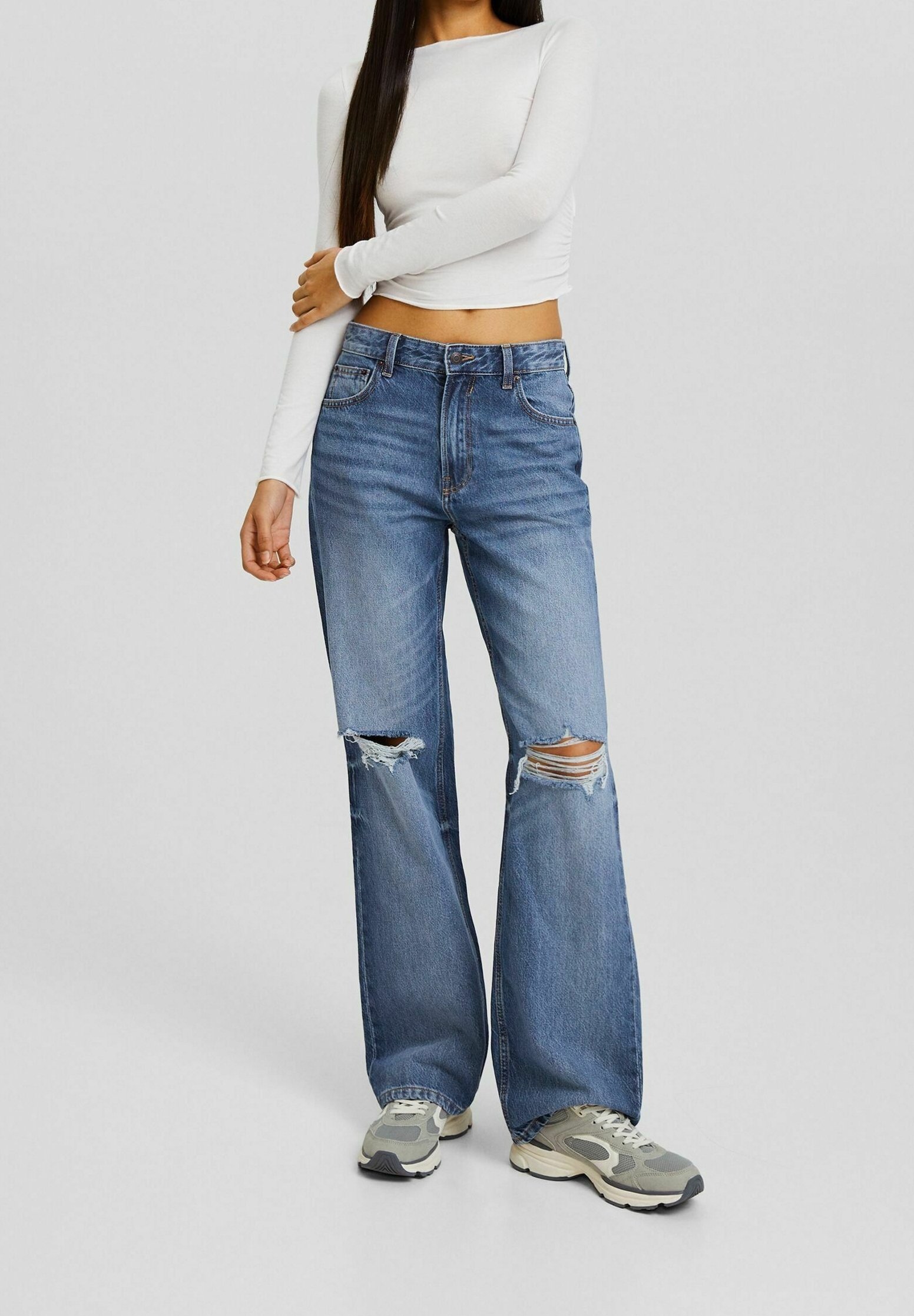 Jeans a zampa Bershka - denim blu