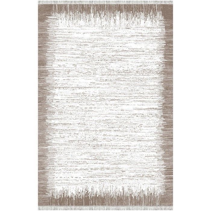 Alfombra - MELIS HOME - Contemporánea - Blanca y beige claro - Antideslizante - Lavable