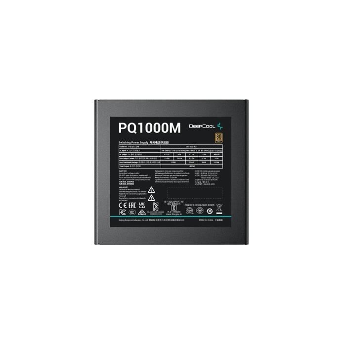 DEEPCOOL PQ1000M 1000W PC Power Supply - Cable Management - 3x PCIe - Black