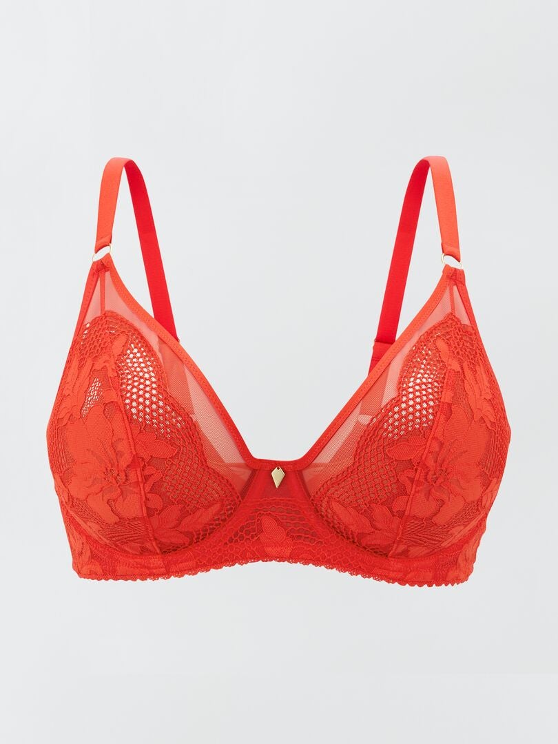 Sutiã de renda 'Sans Complexe' - VERMELHO