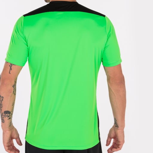 Camiseta Manga Corta Joma Championship Vi Verde Flúor Negro
