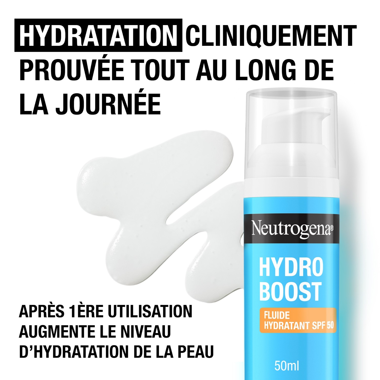 Neutrogena Fluide Hydratant avec acide hyaluronique B5 et niacinamide SPF 50