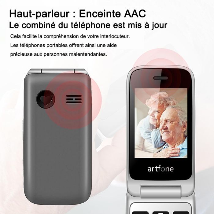 artfone F30 4G Téléphone Portable Senior à Clapet avec Grandes Touches,Bouton SOS,écran de 2.4