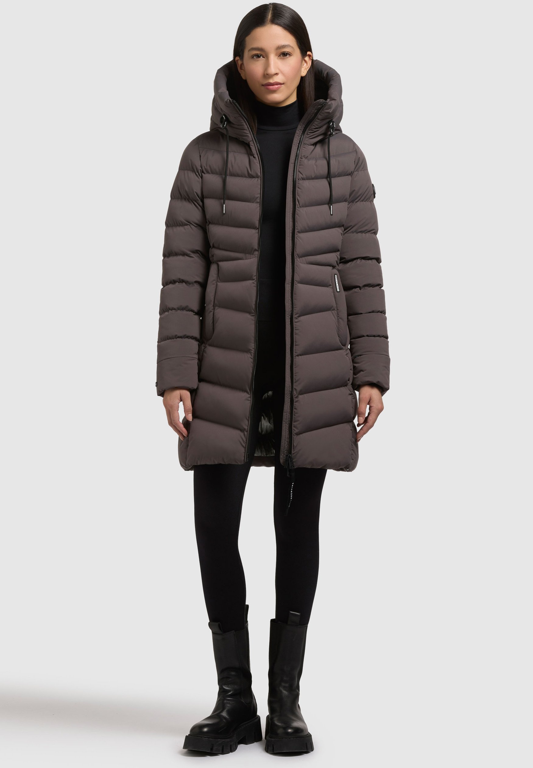 khujo Zimski plašč - grafitno siv
