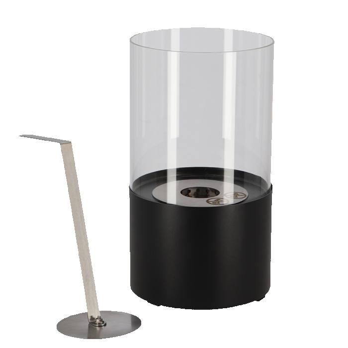 Feuerstelle – FANCY FLAMES – Runder Bioethanol-Tischkamin – Schwarz – Durchmesser 16,4 cm – Höhe 29 cm