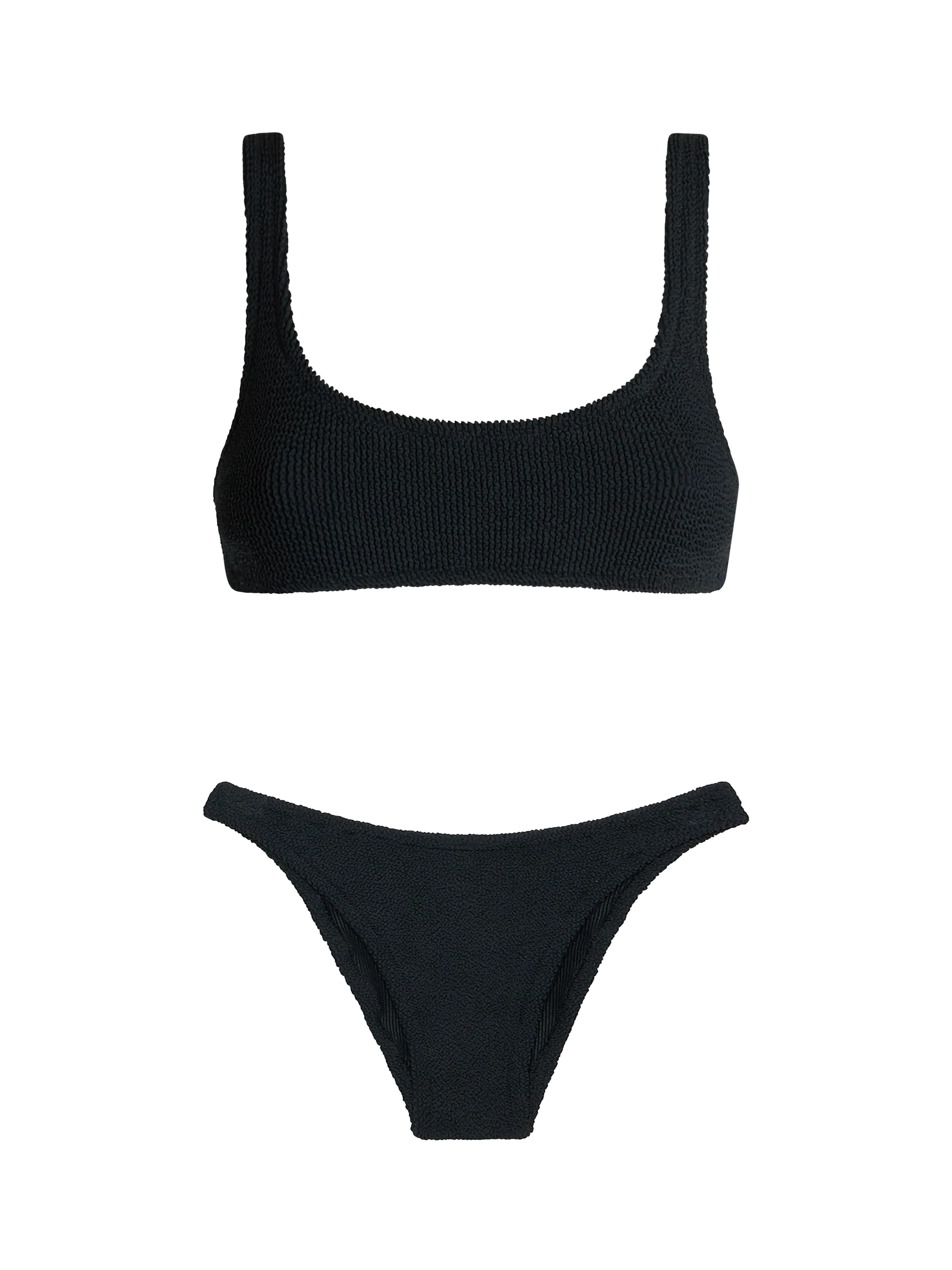 Bikini da donna a bralette classico nero crinkle Naima Elise