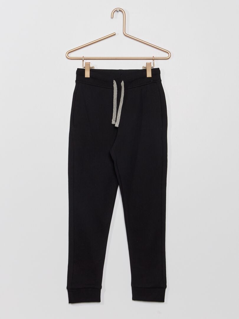 Calça de moletom de algodão lisa - preta