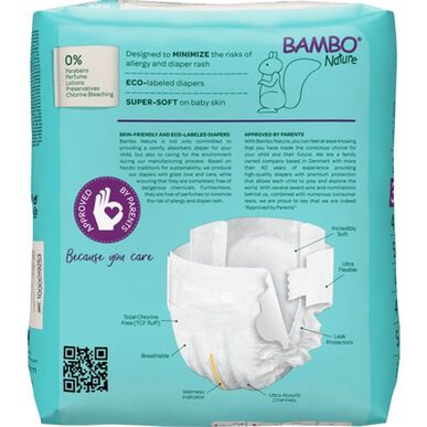 Bambo Nature Gutter & Jenter 0 % Parfyme Miljøvennlige Babybleier Størrelse 3 4–8 kg 28 enheter