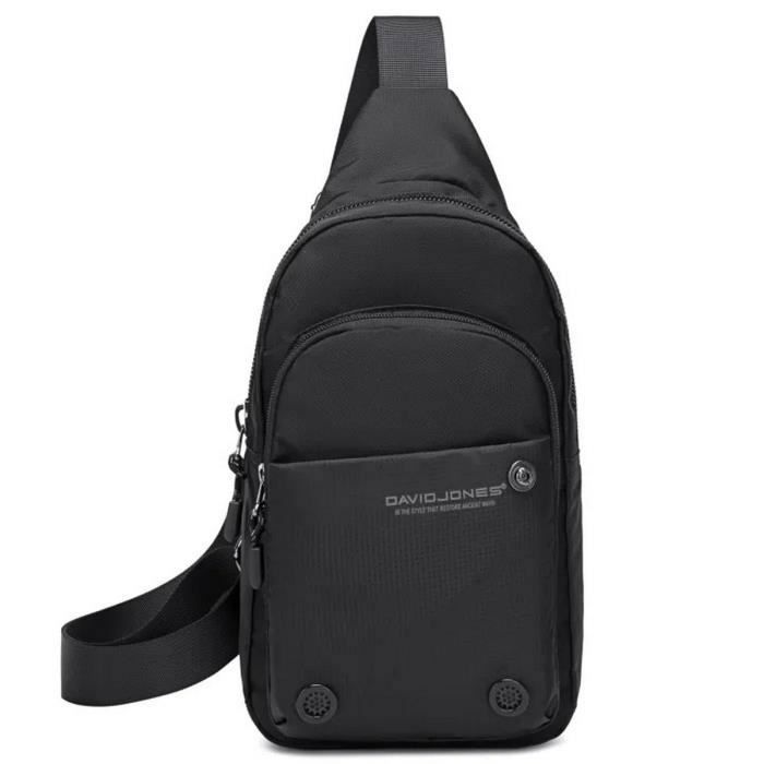 Borsa a tracolla - David Jones - Borsa a tracolla da uomo in nylon - Nera