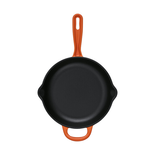 Støbejerns stegepande, orange