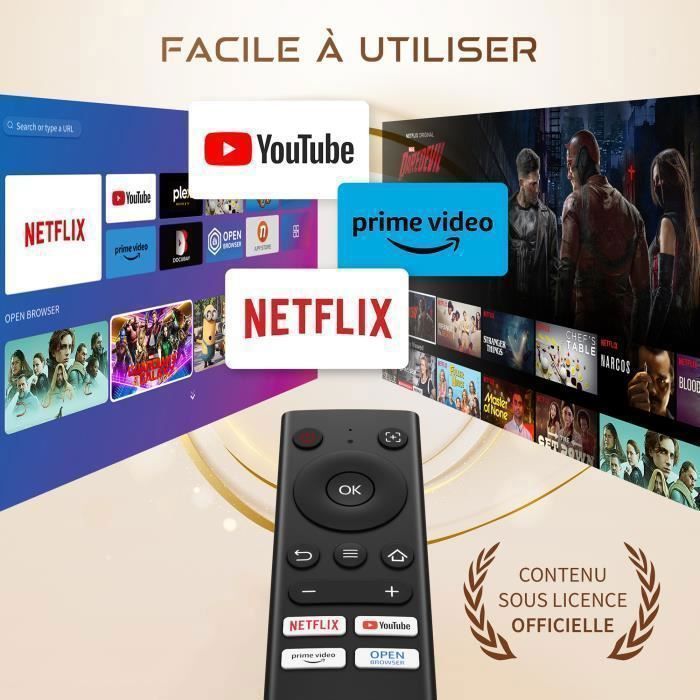 Netflix Built-in Aurzen Eazze D1 4K Mini Smart Projector with 5G WiFi, Bluetooth, Auto Focus/Keystone Correction, Dolby Audio, White