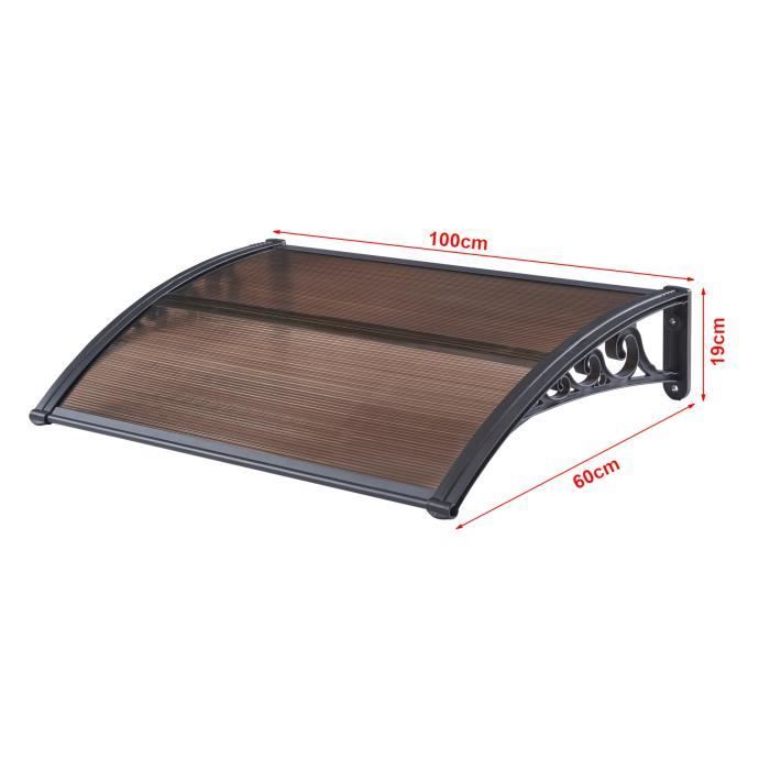 Auvent de Porte d'Entrée Mellerud 100 x 60 cm Noir Marron