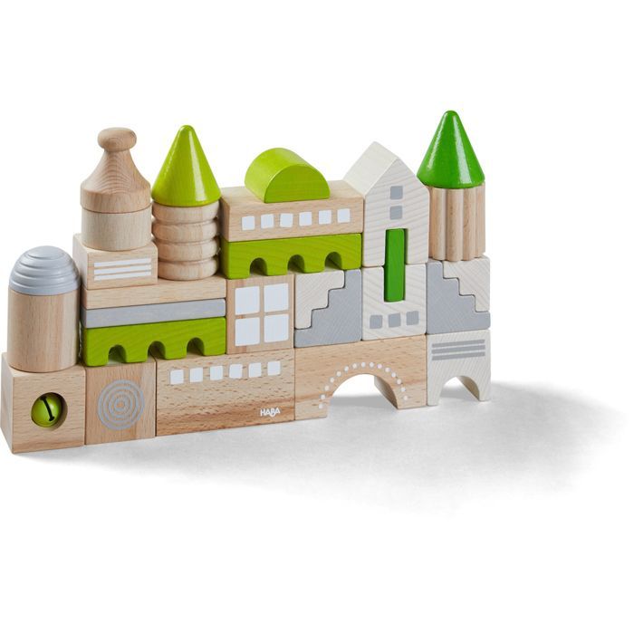 PEFC-certified wooden building block set - HABA - Coburg - Unisex - Child - 18 months - 28 pieces - Pastel