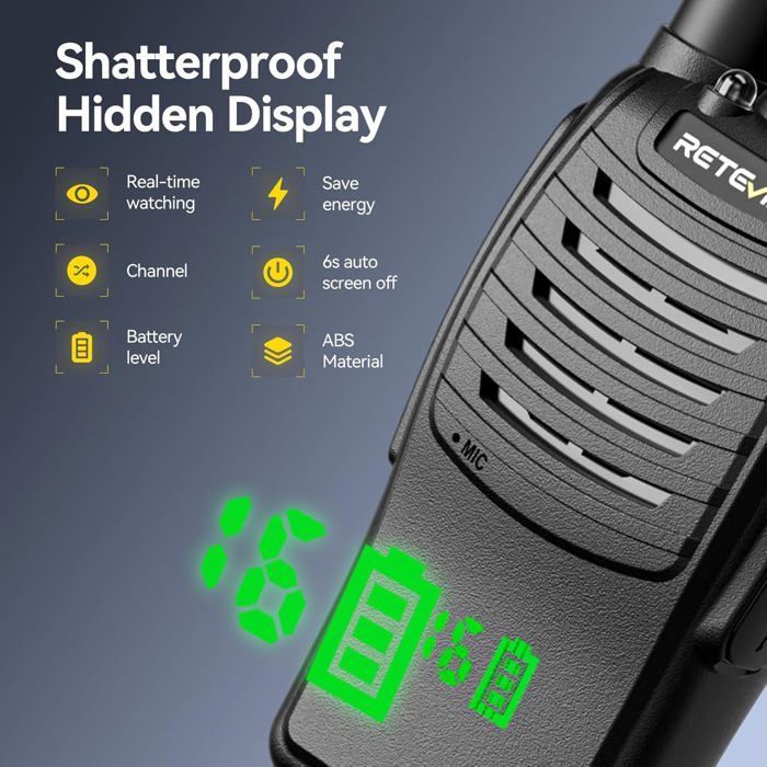 Walkie Talkie Retevis H777H con pantalla, recargable con cargador de 10 ranuras, profesional para uso en seguridad y negocios (paquete de 10)