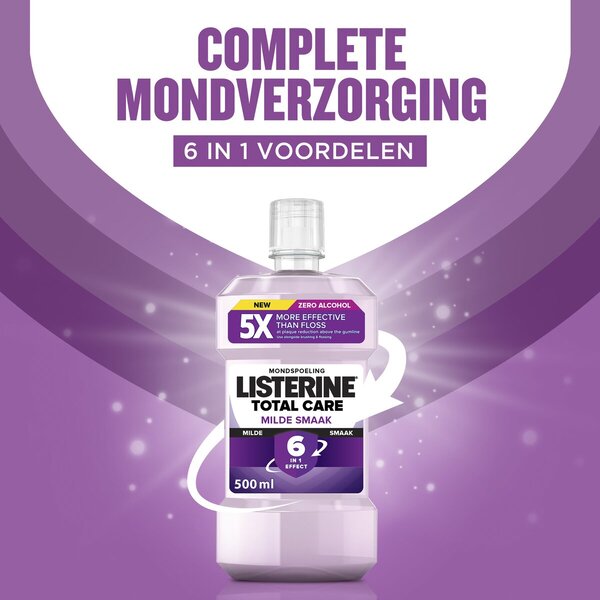 Listerine Total Care Ήπιας Γεύσης Στοματικό Διάλυμα 500ml - Χωρίς αλκοόλ