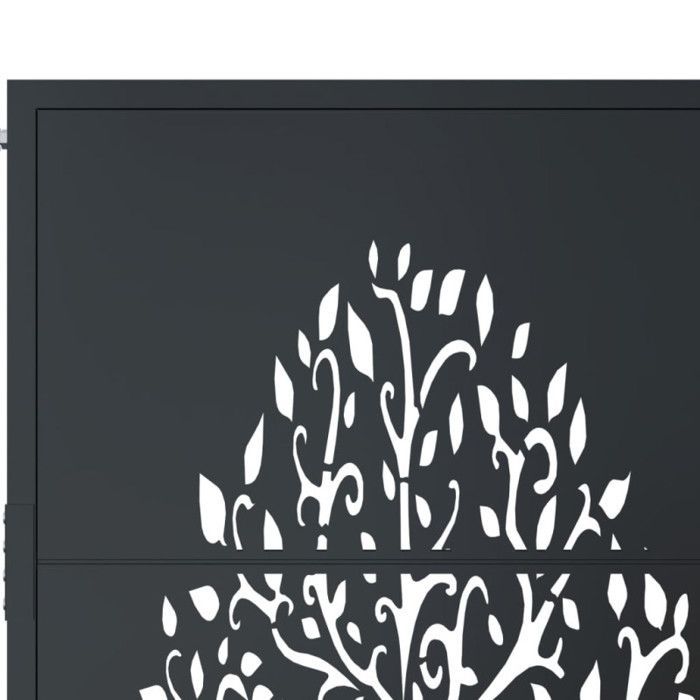 vidaXL Portail de Jardin, Portillon de Patio, Barrière de Sécurité, Porte d'Extérieure, Anthracite 105x80 cm Acier 153154