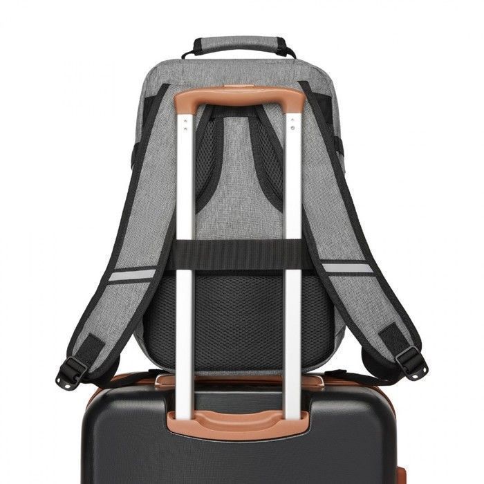 Mochila Kono de 40x30x20cm, compatible con Ryanair, 24L, para equipaje de mano debajo del asiento en avión, para hombres y mujeres, color gris.